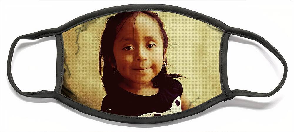 2217b Face Mask featuring the photograph Cuenca Kids 1637 by Al Bourassa