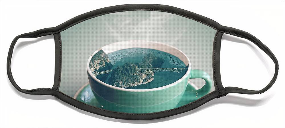 Deception Pass Face Mask featuring the photograph Cup of Deception by Michael Rauwolf