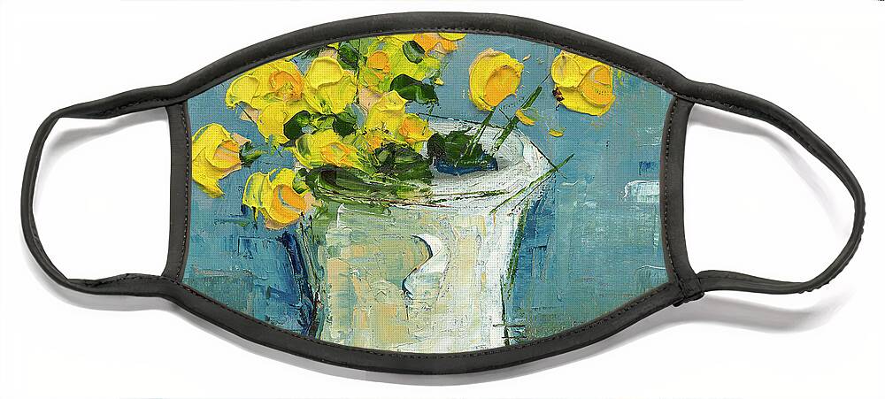 Daffodils Face Mask featuring the painting Daffodils by Roger Clarke