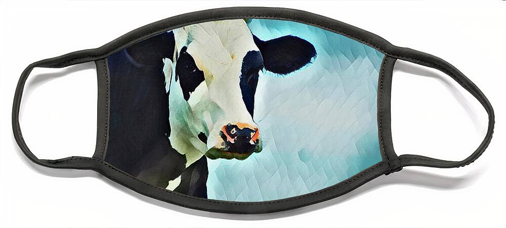 Dairy Cow Painting Face Mask featuring the photograph Dairy Cow Painting by The James Roney Collection