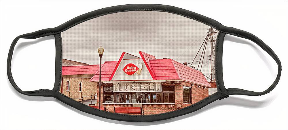  Face Mask featuring the photograph Dairy Queen old photo style by Peg Runyan
