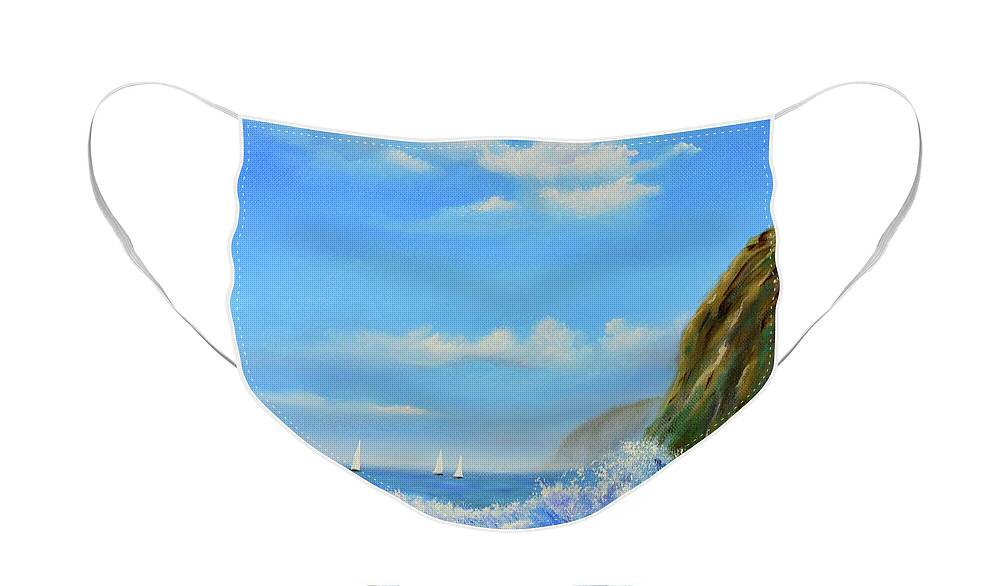 Dana Point Face Mask featuring the painting Dana Point by Mary Scott