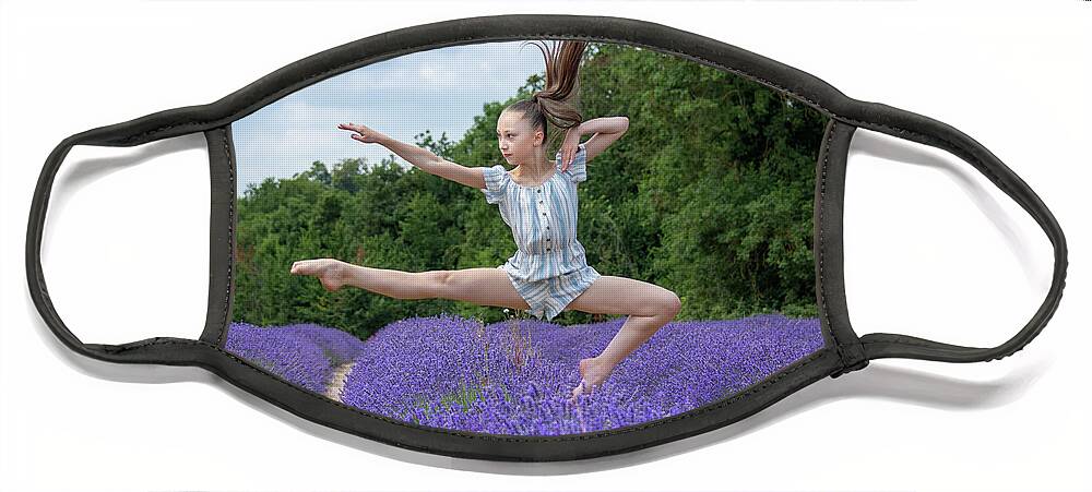 Lavender Face Mask featuring the photograph Dance on the lavender by Andrew Lalchan