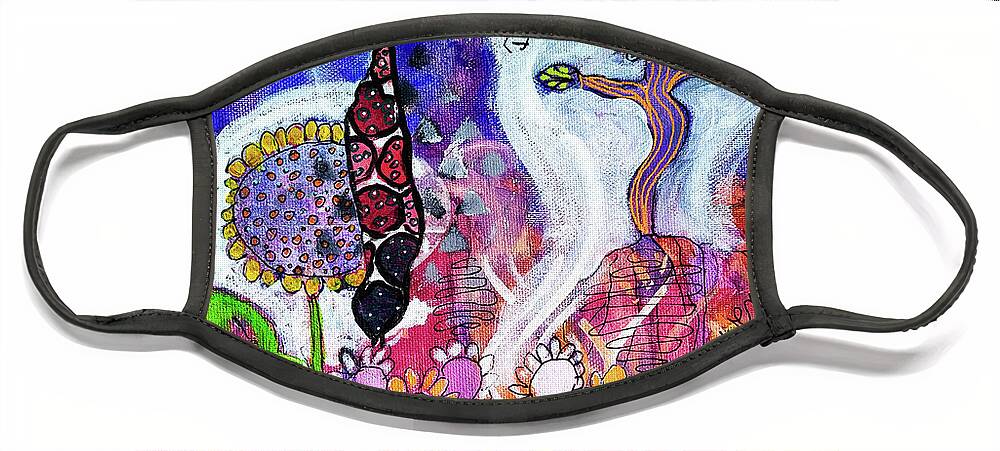 Dance Face Mask featuring the mixed media Dance Sisters Dance by Mimulux Patricia No