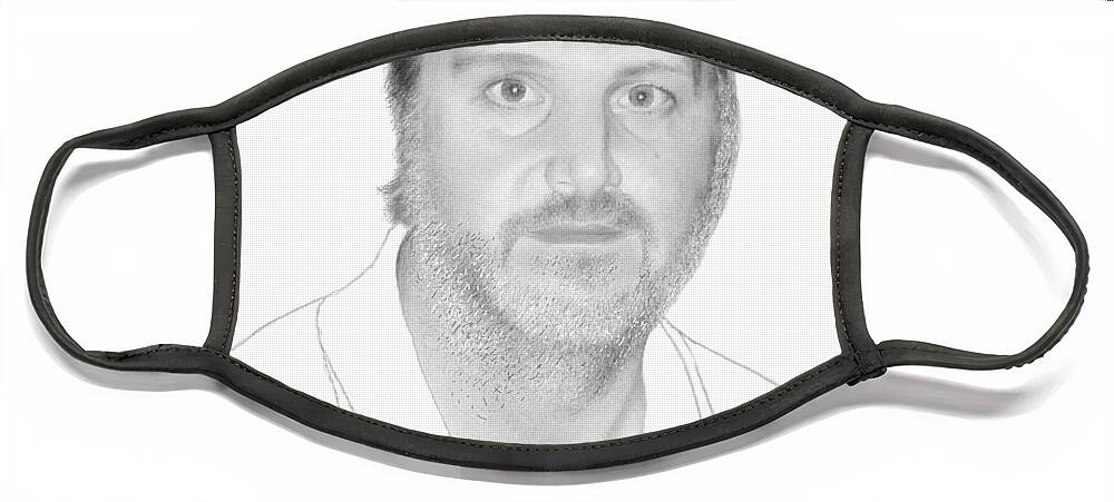 Portrait Face Mask featuring the drawing Dave by Conrad Mieschke