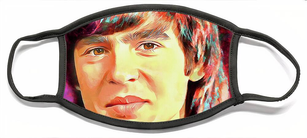 The Monkees Face Mask featuring the mixed media Davy Jones Tribute Art Daydream Believer by The Rocker Chic