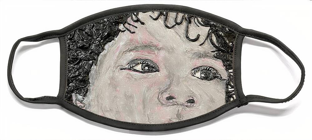  Face Mask featuring the mixed media Daydreaming by Deborah Stanley