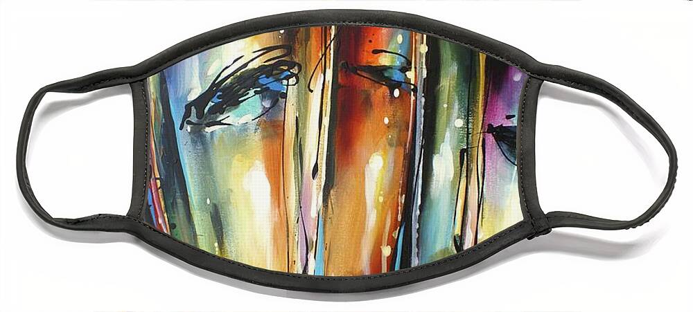 Urban Face Mask featuring the painting Dazzled by Michael Lang