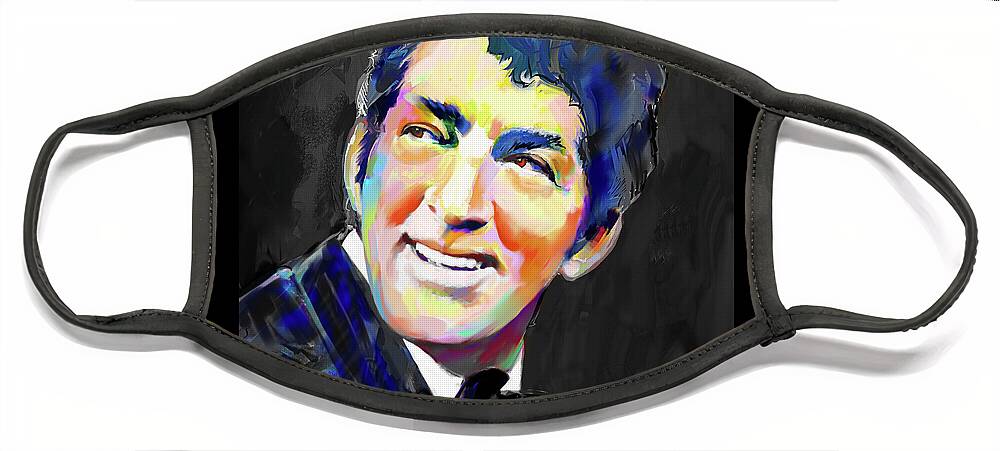 Dean Face Mask featuring the painting Dean Martin II by Jackie Medow-Jacobson