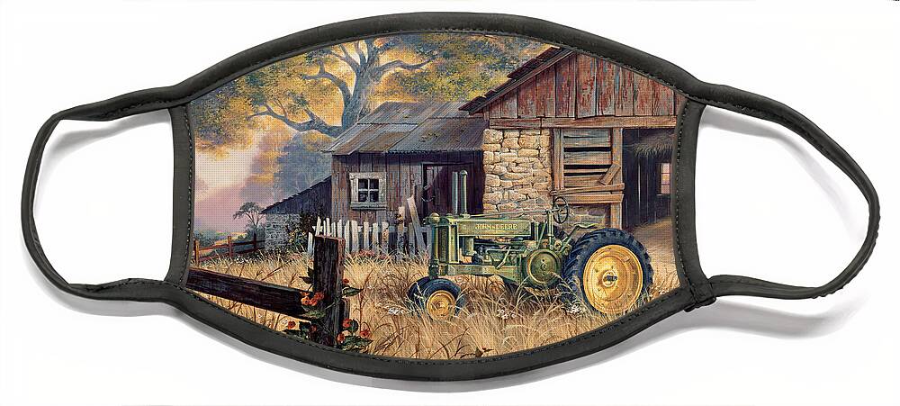 Michael Humphries Face Mask featuring the painting Deere Country by Michael Humphries