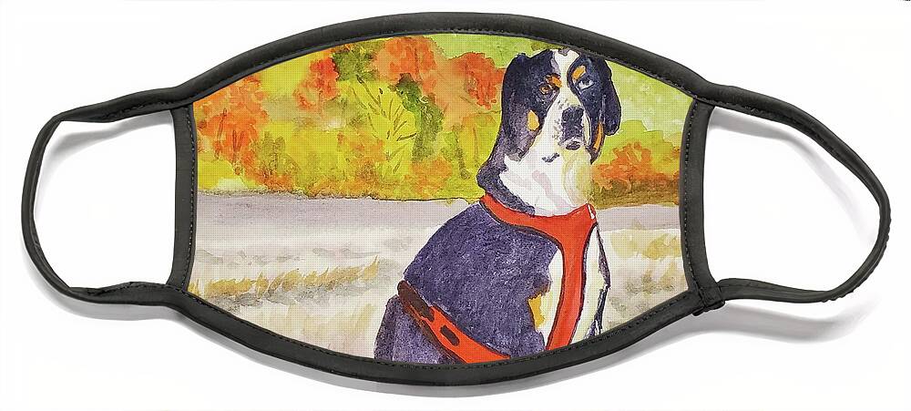 Dog Face Mask featuring the painting Delilah by Sharon E Allen