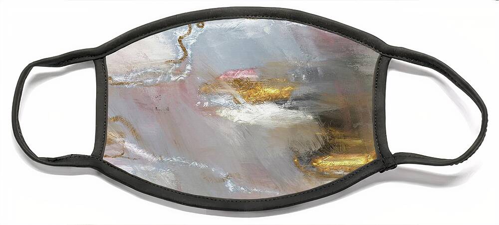 Painterly Face Mask featuring the painting Depth of puddles Painterly Abstract 2 by Itsonlythemoon