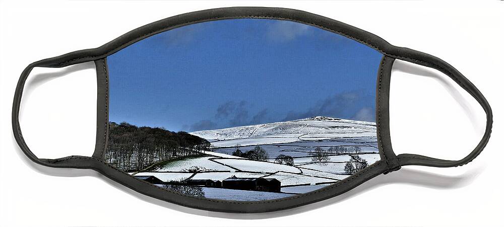 Derbyshire Face Mask featuring the photograph Derbyshire Dales in Winter by Richard Denyer