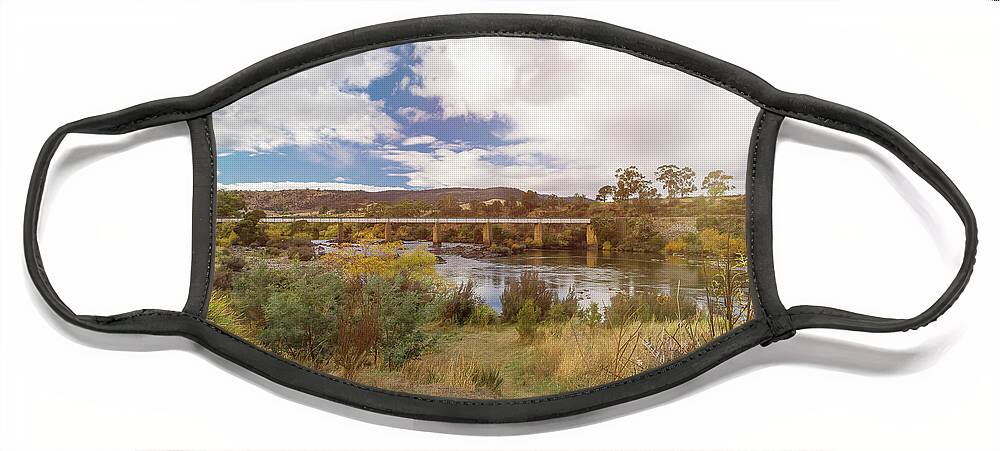 Waterway Face Mask featuring the photograph Derwent River, Tasmania, Australia #4 by Elaine Teague