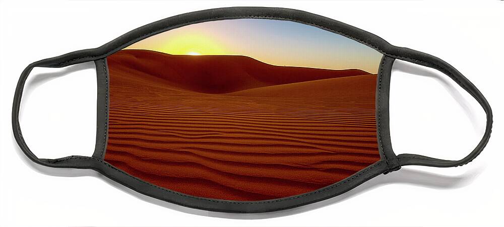 Desert Face Mask featuring the photograph Desert Sunset by Jennifer Magallon