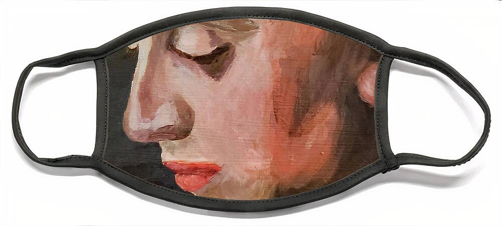 Brushstrokes Face Mask featuring the painting Detail Study Emma Zorn Reading by Annalisa Rivera-Franz