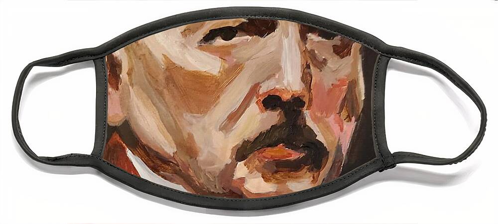 Representational Art Face Mask featuring the painting Detail Study Zorn Self-Portrait by Annalisa Rivera-Franz