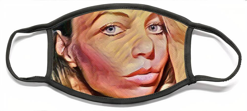 Fineartamerica Face Mask featuring the digital art Digital Paint Portret by Yvonne Padmos