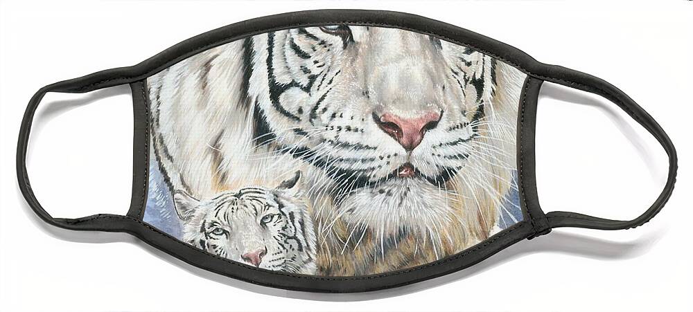 Big Cat Face Mask featuring the mixed media Dignity by Barbara Keith