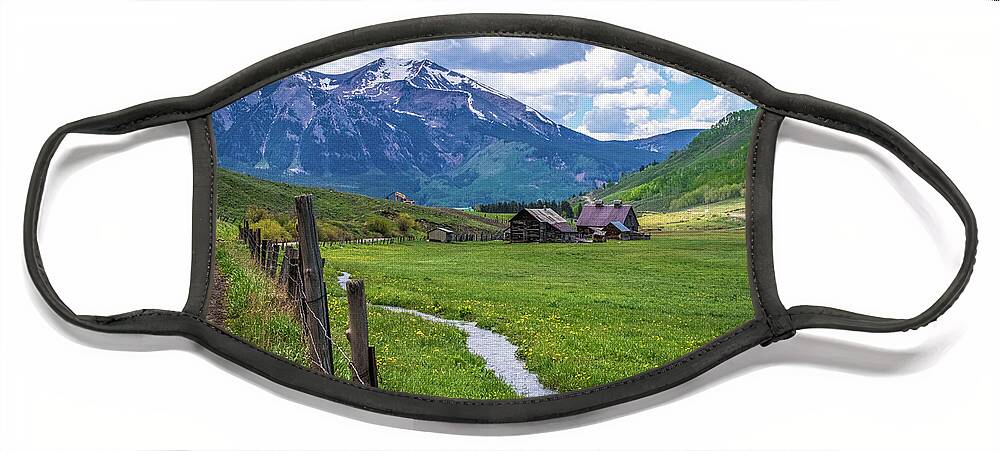 Rockies Face Mask featuring the photograph Dirt Road in the Rocky Mountains by Susan Vineyard