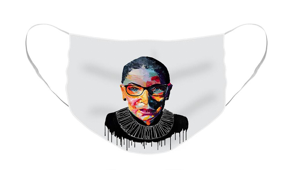 Portrait Face Mask featuring the painting Dissent by LA Smith