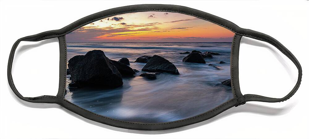 Folly Beach Face Mask featuring the photograph Distance Folly Beach by Donnie Whitaker
