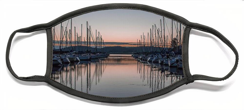 Boats Face Mask featuring the photograph Docked and waiting by Jamie Tyler