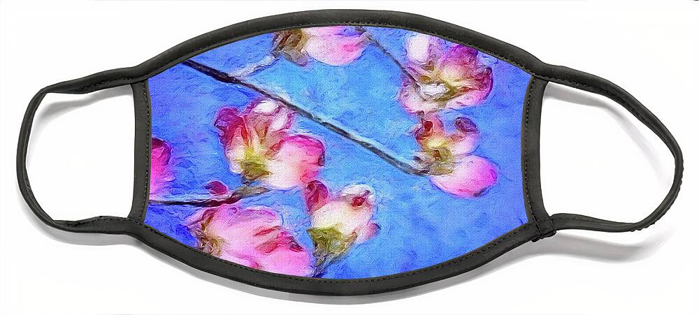 Dogwood Flowers Face Mask featuring the digital art Dogwoods At Dawn by Kevin Lane