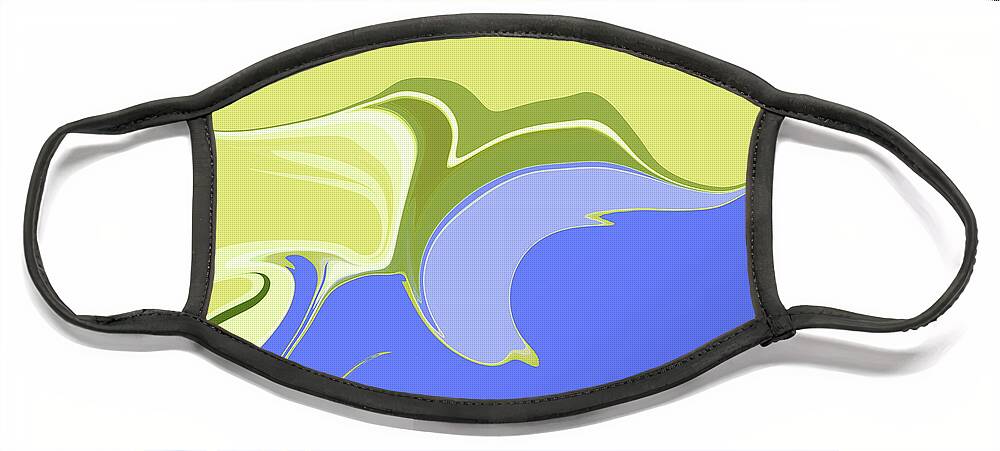 Abstract Face Mask featuring the digital art Dolphin Cove by Gina Harrison