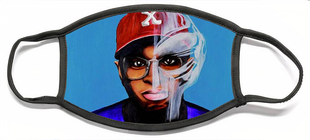 Hiphop Face Mask featuring the painting Doom by Ladre Daniels