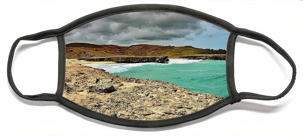 Landscape Face Mask featuring the photograph Dos Playa by Monika Salvan
