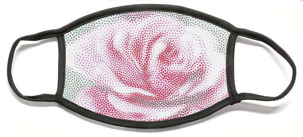 Flower Face Mask featuring the mixed media Dots Design Flower 10 by Lucie Dumas