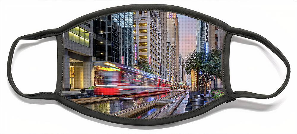 Downtown Face Mask featuring the photograph Downtown Vibrance by James Woody