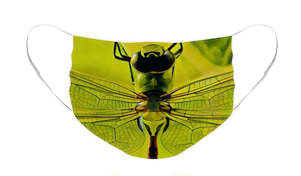 Insect Face Mask featuring the painting Dragon Fly by Marilyn Smith