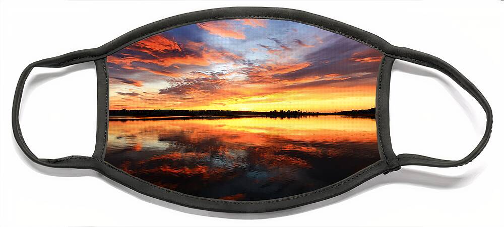 Sunset Face Mask featuring the photograph Dramatic Sunset by Mary Walchuck