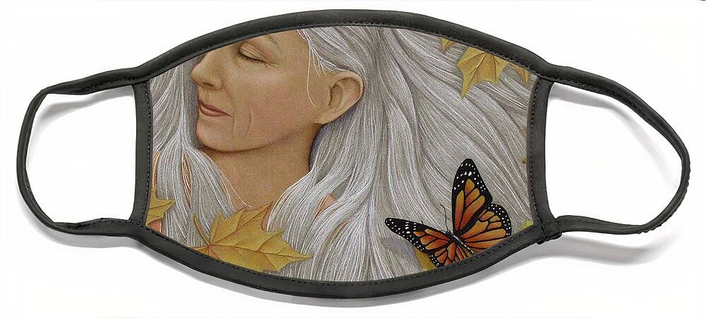 Kim Mcclinton Face Mask featuring the drawing Dream Within a Dream by Kim McClinton
