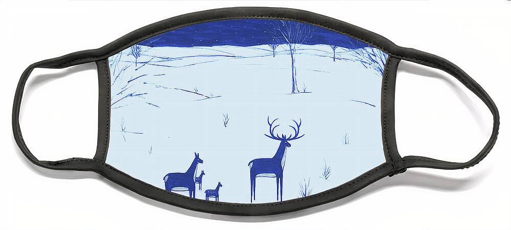 Christmas Cards Face Mask featuring the painting Dreamin' of A White Christmas by Doug Miller