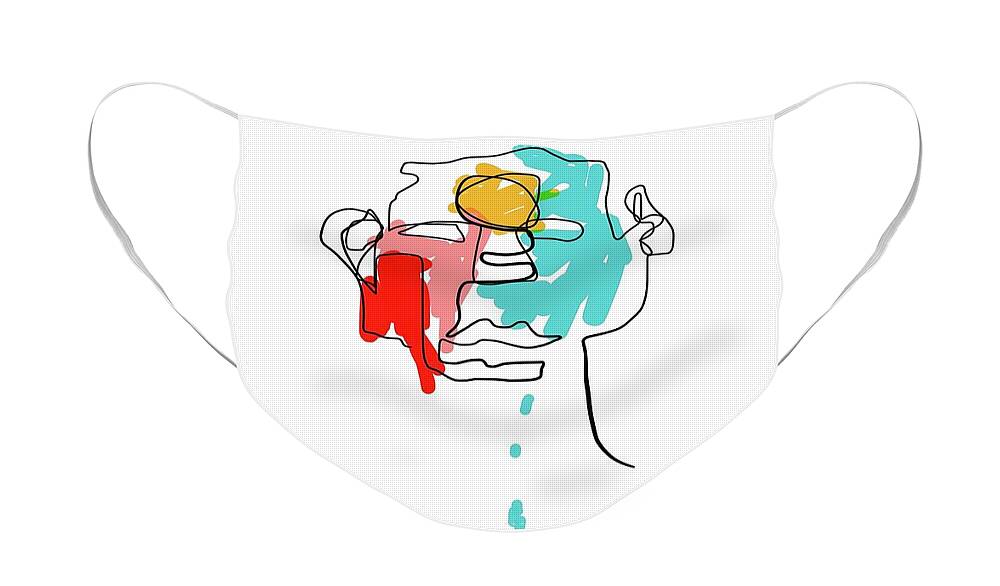 Face Mask featuring the painting Dripping by Oriel Ceballos