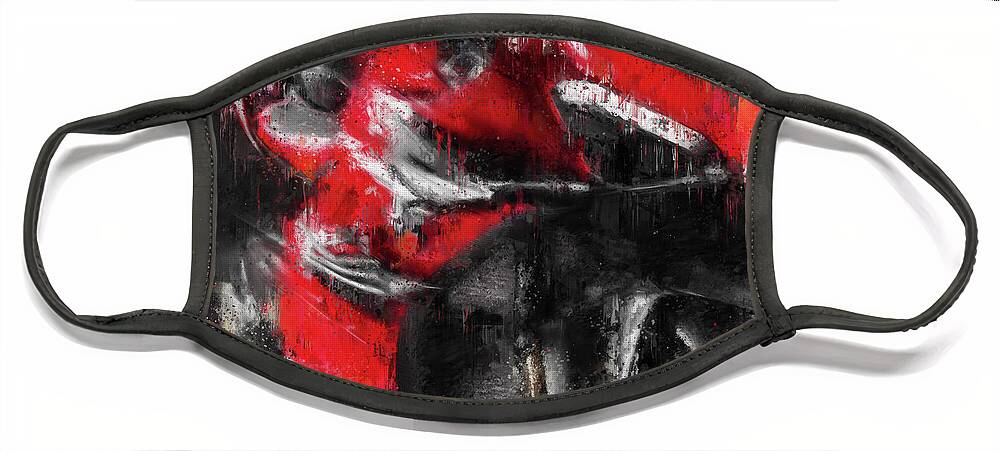 Motorcycle Face Mask featuring the painting Ducati V4 Superleggera Motorcycle by Vart by Vart