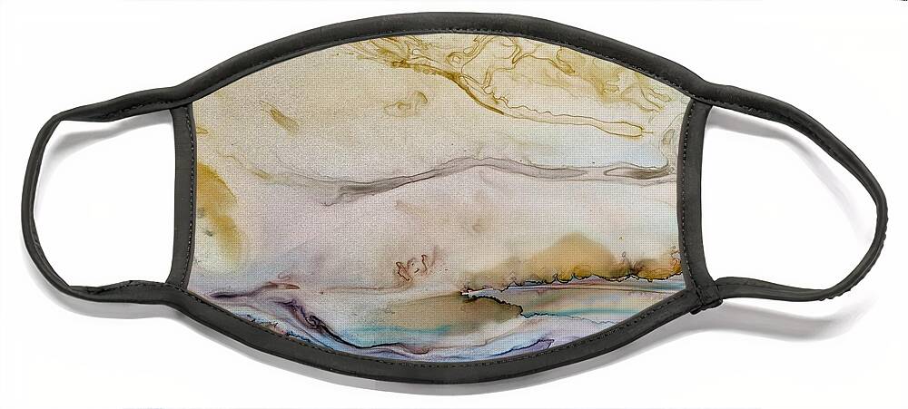 Cloud Face Mask featuring the painting Dune walk by Angela Marinari