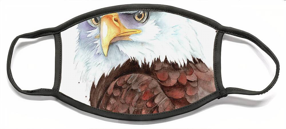 Eagle Face Mask featuring the painting Eagle Eyes by Jeanette Mahoney