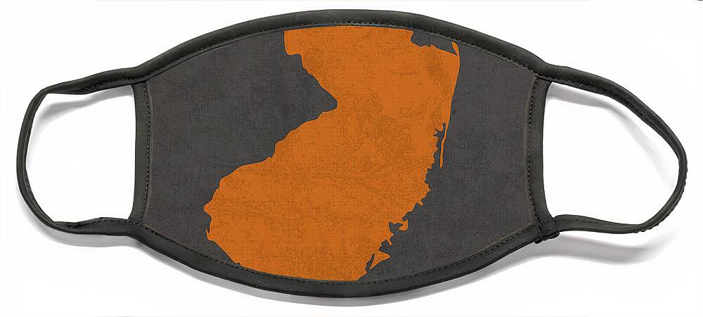 East Orange Face Mask featuring the mixed media East Orange New Jersey City Map Founded 1863 Princeton University Color Palette by Design Turnpike