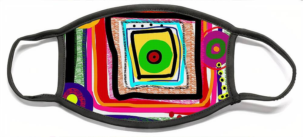 Abstract Face Mask featuring the digital art Easter Eyes by Susan Fielder