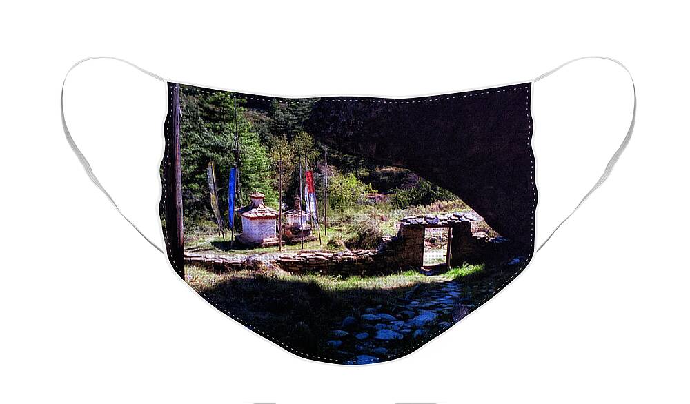 Bhutan Face Mask featuring the photograph Edge of Light and Dark by Paul Vitko