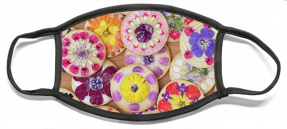 Edible Flowers Face Mask featuring the photograph Edible Flower Shortbread Cookies by Tim Gainey