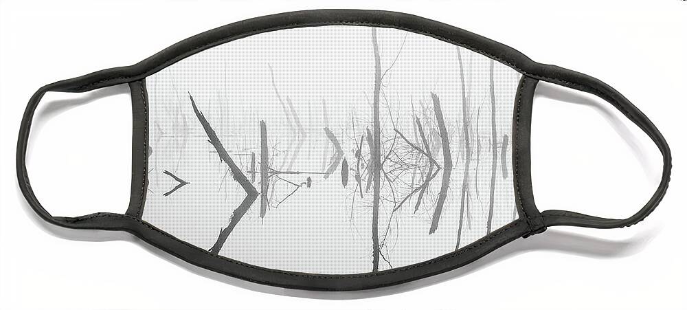 Abstract Face Mask featuring the photograph Eerily Calm In Black And White by Jordan Hill