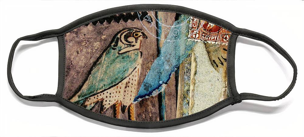 1929 Face Mask featuring the mixed media Egyptian Mail Art 2022 by Carol Leigh