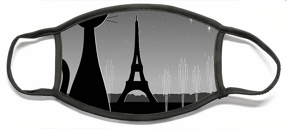 Eiffel Tower Face Mask featuring the digital art Eiffel Tower by Donna Mibus