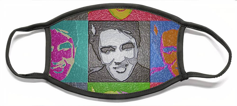 Elvis Face Mask featuring the painting Elvis in plastic by Robert Margetts