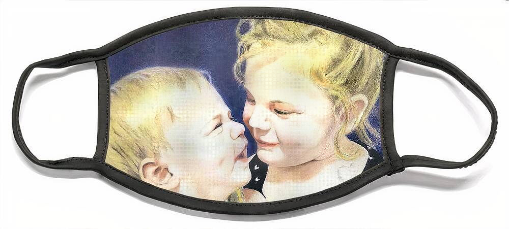 Children Face Mask featuring the drawing Emalynn and Brielle by Ana Tirolese